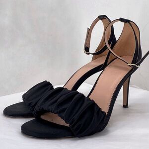 J. Crew black ruffle heels